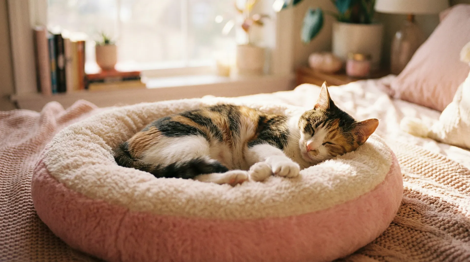 三花猫安静入睡 - 丰满的瑜伽老师